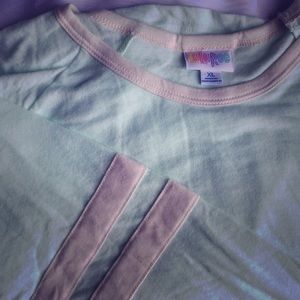 Lularoe Randy XL mint green w light pink details